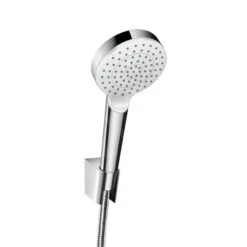 Hansgrohe Crometta - Brauseset, Handbrause, Stange Und Schaluch, EcoSmart, Weiß/Chrom 26569400