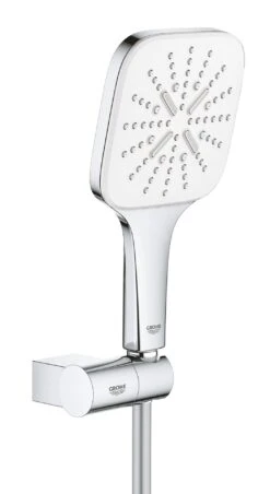 Grohe Rainshower SmartActive Cube - Wandhalterset 130 9,5 L/min, 3 Strahlarten, Halter Und Schlauch, Moon White 26588LS0