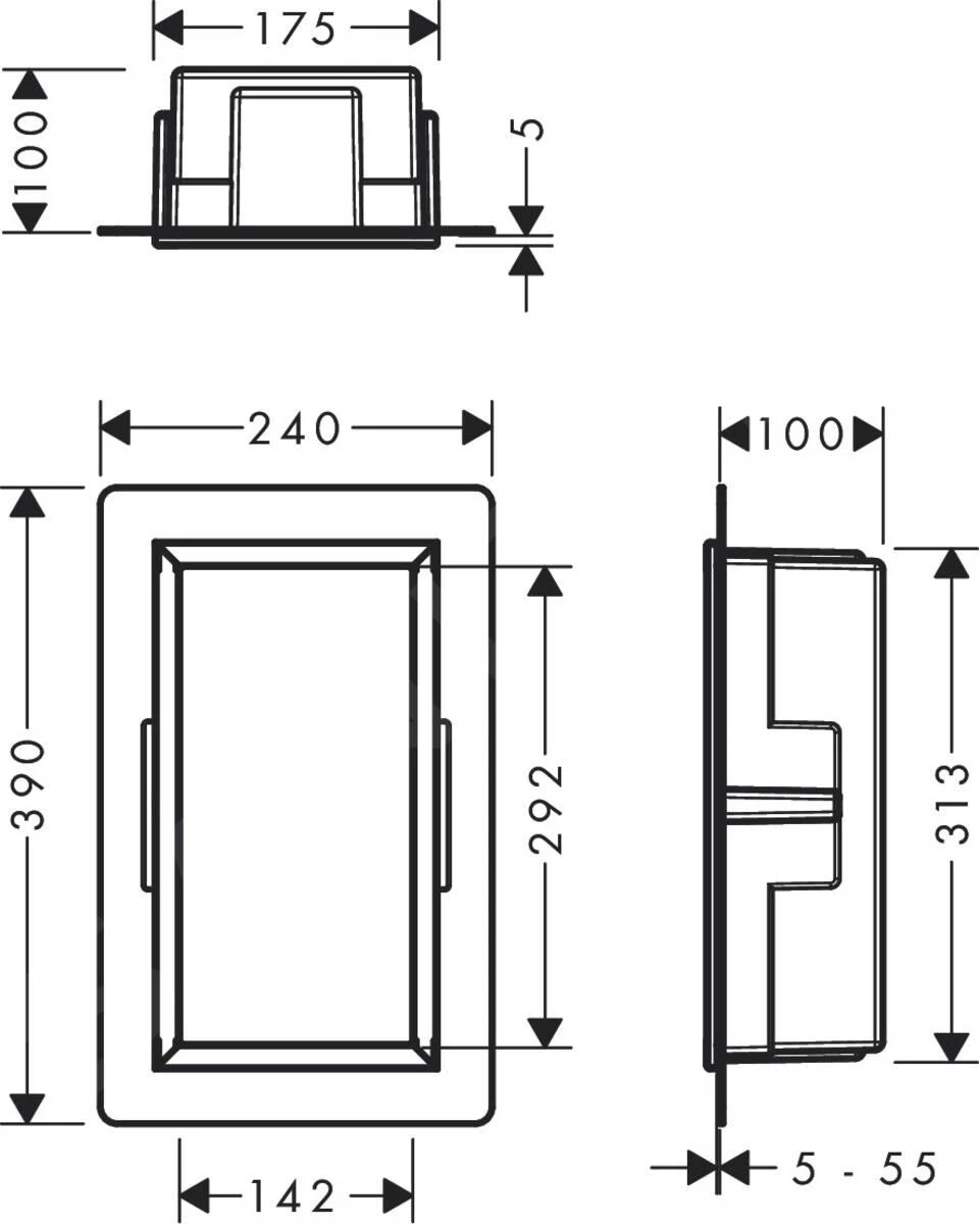 Hansgrohe XtraStoris Original - Wandnische Mit Rahmen, 300x150x100 Mm, Edelstahl 56057800 4 Hansgrohe XtraStoris Original - Wandnische Mit Rahmen, 300x150x100 Mm, Edelstahl 56057800 – Bild 2