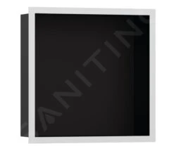 Hansgrohe XtraStoris Individual - Wandnische Mit Designrahmen, 300x300x100 Mm, Schwarz Matt/weiß Matt 56098700