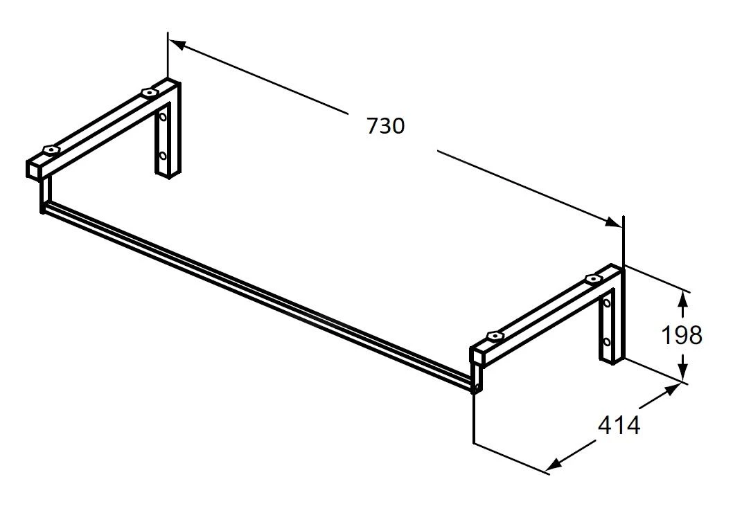 Ideal Standard Softmood - Konsolenträger 730 X 200 X 415 Mm, Chrom T783867 4 Ideal Standard Softmood - Konsolenträger 730 X 200 X 415 Mm, Chrom T783867 – Bild 2