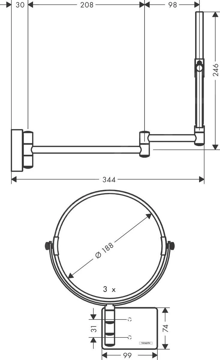 Hansgrohe AddStoris - Wand-Kosmetikspiegel, Weiß Matt 41791700 4 Hansgrohe AddStoris - Wand-Kosmetikspiegel, Weiß Matt 41791700 – Bild 2