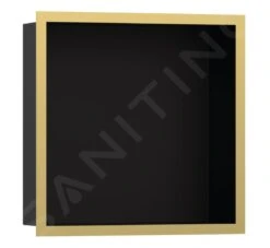 Hansgrohe Shop 18 Hansgrohe XtraStoris Individual - Wandnische Mit Designrahmen, 300x300x100 Mm, Schwarz Matt/polierte Goldoptik 56098990