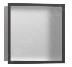 Hansgrohe XtraStoris Individual - Wandnische Mit Designrahmen, 300x300x100 Mm, Edelstahl Gebürstet/Chrom Schwarz Gebürstet 56097340