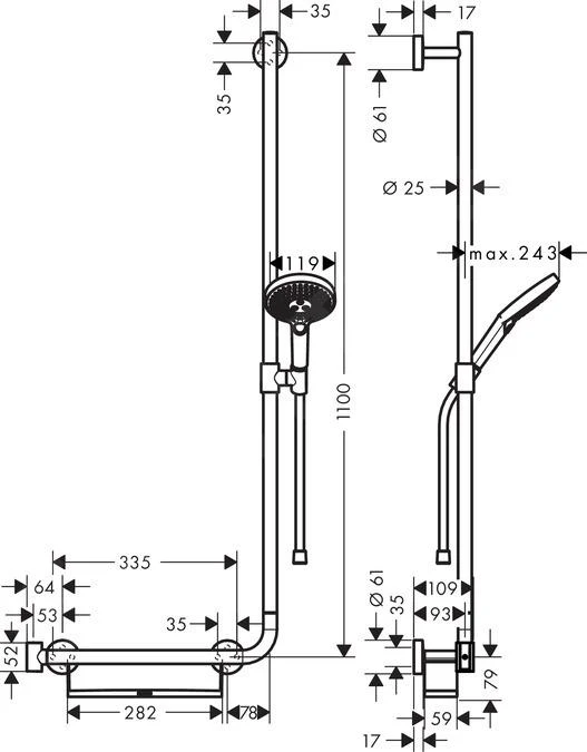 Hansgrohe Raindance Select S - Brausegarnitur 120 EcoSmart/Unica'Comfort 110 R, Chrom 26327000 4 Hansgrohe Raindance Select S - Brausegarnitur 120 EcoSmart/Unica'Comfort 110 R, Chrom 26327000 – Bild 2