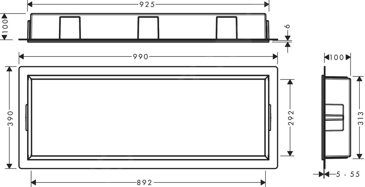 Hansgrohe XtraStoris Original - Wandnische Mit Rahmen, 300x900x100 Mm, Weiß Matt 56067700 4 Hansgrohe XtraStoris Original - Wandnische Mit Rahmen, 300x900x100 Mm, Weiß Matt 56067700 – Bild 2
