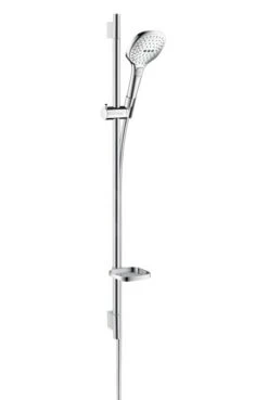 Hansgrohe Raindance Select E - Brausegarnitur 120, EcoSmart 9l/min, 3 Strahlen, Weiß / Verchromt 26623400